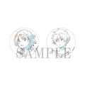 缶バッジ（橋本駿・知花実央）各300円（税抜）(C)紀伊カンナ/祥伝社 on BLUE comics