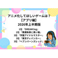 [アニメ化してほしいゲームは？【アプリ編】 2026年上半期版]第1位～第5位までを一気に見る