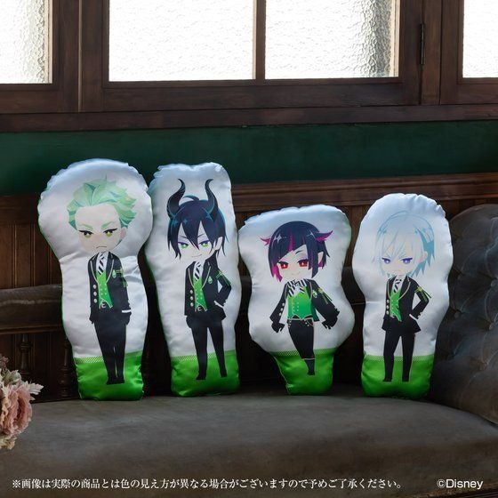 「ディズニー ツイステッドワンダーランド ミニクッション1弾」ディアソムニア寮・各2,750円（税込）（C）Disney